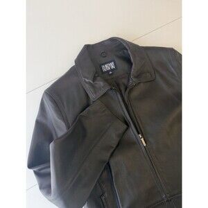 Blassport Soft Black Biker Casual Leather Jacket Coat Full Zip Womens XL